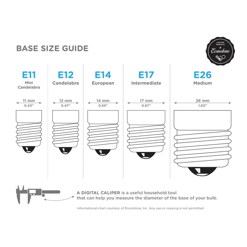 (25 Pack) European Base (E14) to Candelabra Base (E12) Socket