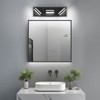 JZEKVN Modern LED Bathroom Lights Fixtures(3-Light),Metal Black Acrylic Wall Lighting,Vanity