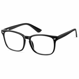 ZNEIAAPR Nearsighted Myopia Glasses for Men Women, Blue Light Shortsighted Distance Glasses with TR90 Frame Spring Hinge (NOT READING GLASSES),-1.75x/Black