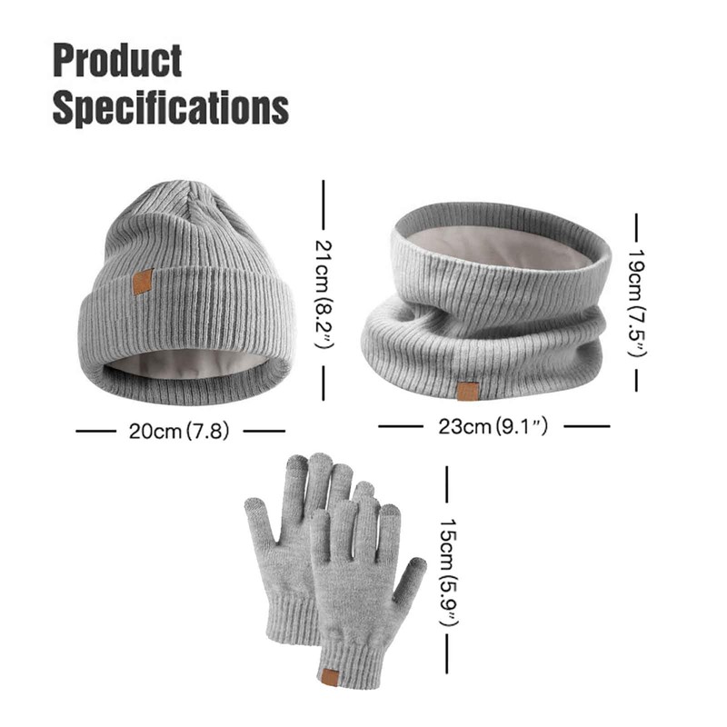 AWAVM Kids Winter Hat Scarf Gloves Set 3 PCS Warm