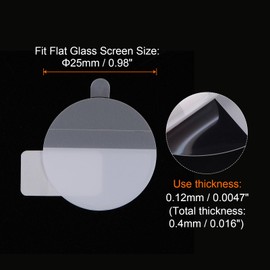 sourcing map 3pcs Watch Glass Screen Protectors 25mm HD High Definition Anti-Scratch Waterproof Ultra-Thin TPU Universal Smartwatch Screen Protective Film with Cloth Sticker Scraping Card