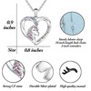 Lanqueen Unicorn Necklace for Girls Crystal Heart Pendant Necklaces Unicorn