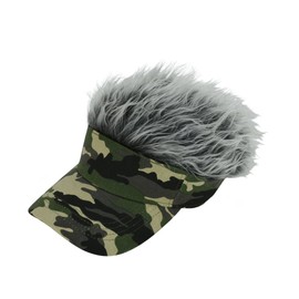 LITE B-9 Fake Hair Visor, Men's B9 (190) Gray x Camo