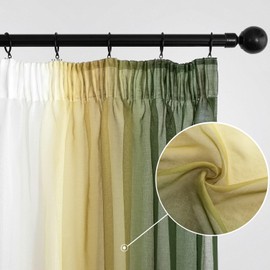 MIULEE Curtains Olive Green Transparent Living Room Modern Curtain Two-Tone Sliding Curtains Bedroom Set of 2 140 x 225 cm