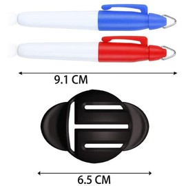 Golf Ball Line Golf Ball Marker Line Triple Track Drawing Tool 2 Color Pens Template Liner Putt Alignment Putt Positioning Marker for Outdoor Golf Training Drawing Mark Alignment Putting Tool