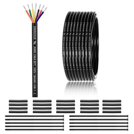 18 Gauge 7 Conductor Electrical Wire 50FT, UL 2464 18 AWG 7 Wire Cable Tinned Copper Stranded 18/7 Way Wire for Automotive Trailer Wire, Lighting, Solar Panel Cable, Extension Cable, Speaker etc.
