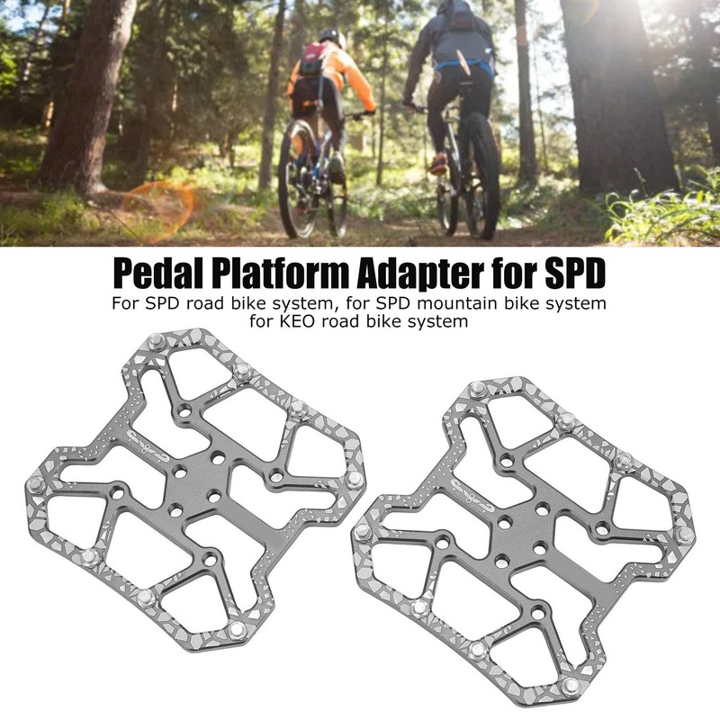 1 Pair Bicycle Clipless Pedal Converter Self Locking Disc Pedals