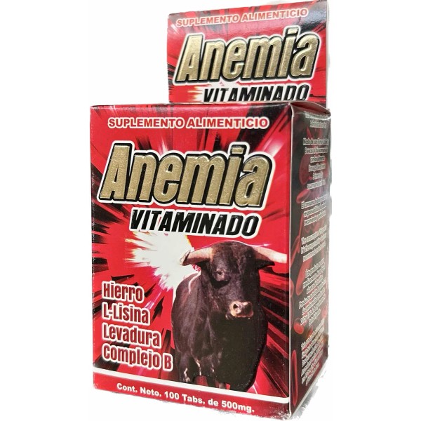 Anemia 4 Pz 100 Tabs 500 Mg Cu Hierro L-isina