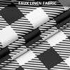 Tititex Classic Buffalo Plaid 140gsm Faux Linen Fabric Shower Curtain,