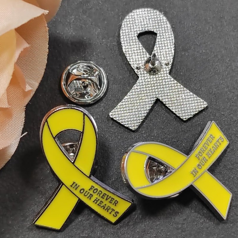 20 Pcs Funeral Ribbon Awareness Pins Memorial Lapel Brooches Forever