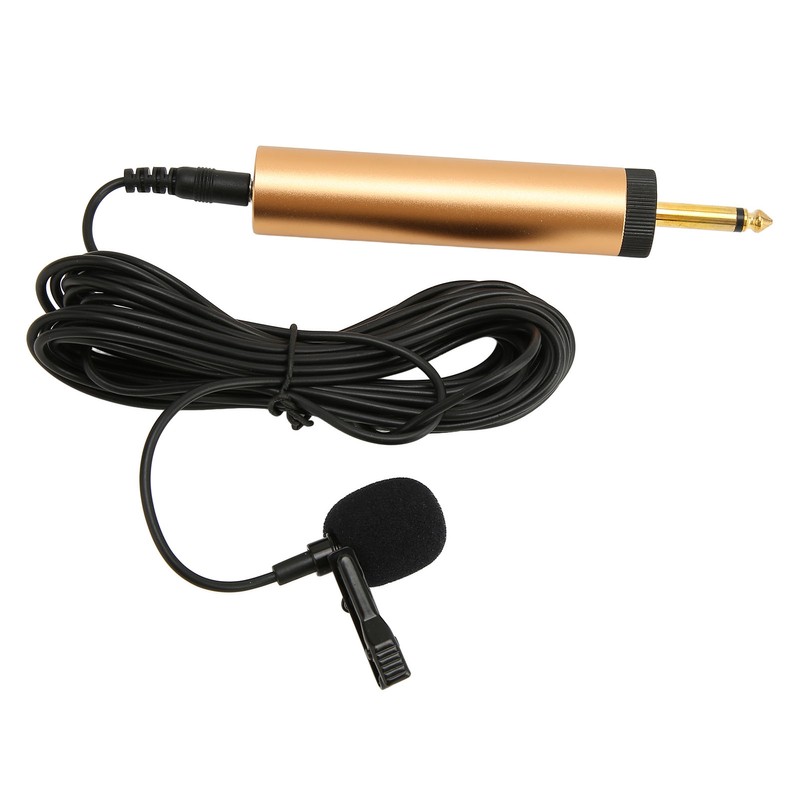 3.5mm Wired Lavalier Microphone 16.4ft Cable Portable Omnidirectional Condenser Clip