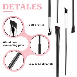 5 Pack Slanted Eyebrow Brush Eyeliner Brushes Angled Makeup Brush Fine Angled Eyebrow Concealer Brushes Ultra Thin Slanted Flat Angle Eye Makeup Brushes for Precision Makeup Application