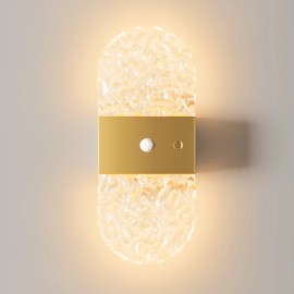 Motion Sensor Wireless Magnetic Outdoor Wall Lamps Smart Home Decor USB Rechargeable Wall Light Bedside LED Lights for HomeBody color: Gold, Lamp Power(W): 2, Lamp Sizes: Small