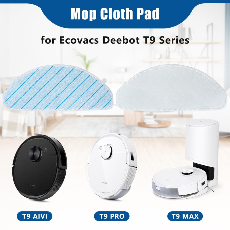 10 x Washable Cleaning Wipes for Ecovacs Deebot T9 Series