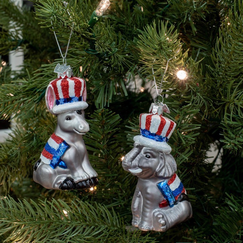 Kurt Adler NB1592 Noble Gems Political Donkey Hanging Ornament, 4-inch