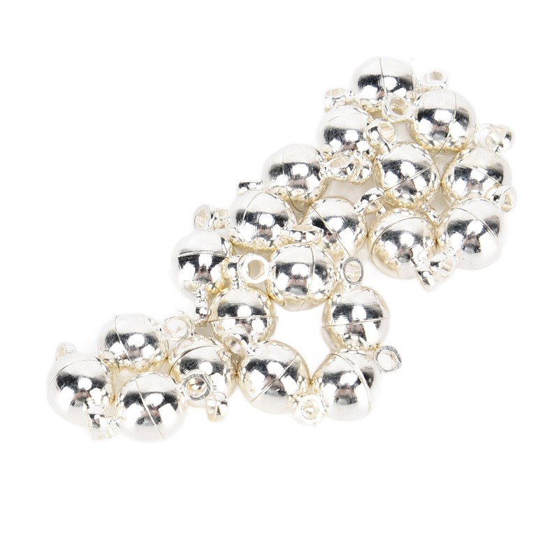 20 Sets Magnetic Clasps Round Brass Fashionable Jewelry Clasps for
