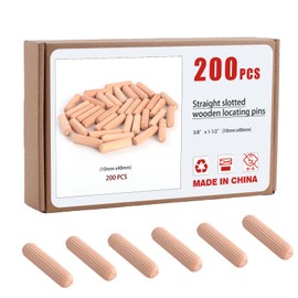 Kinsinder 350Pcs Wooden Dowels Pins Assorted Wooden Dowels Hard Wood Grooved Plugs for Furniture Door and Art Projects (6x30mm/8x30mm/8x40mm/10x40mm)