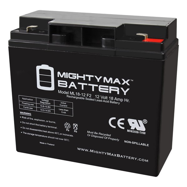 Mighty Max Battery 12V 18AH F2 SLA Replacement Battery for Apex APX12180