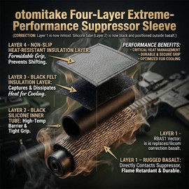 Otomitake Suppressor Cover (5/6/7/8/9 Inch) High Heat Resistant Suppressor Wrap – High Temperature Microfiber Inner Shield – Anti-Slip Burn Protection for Rifle & Pistol Black (7 Inch)