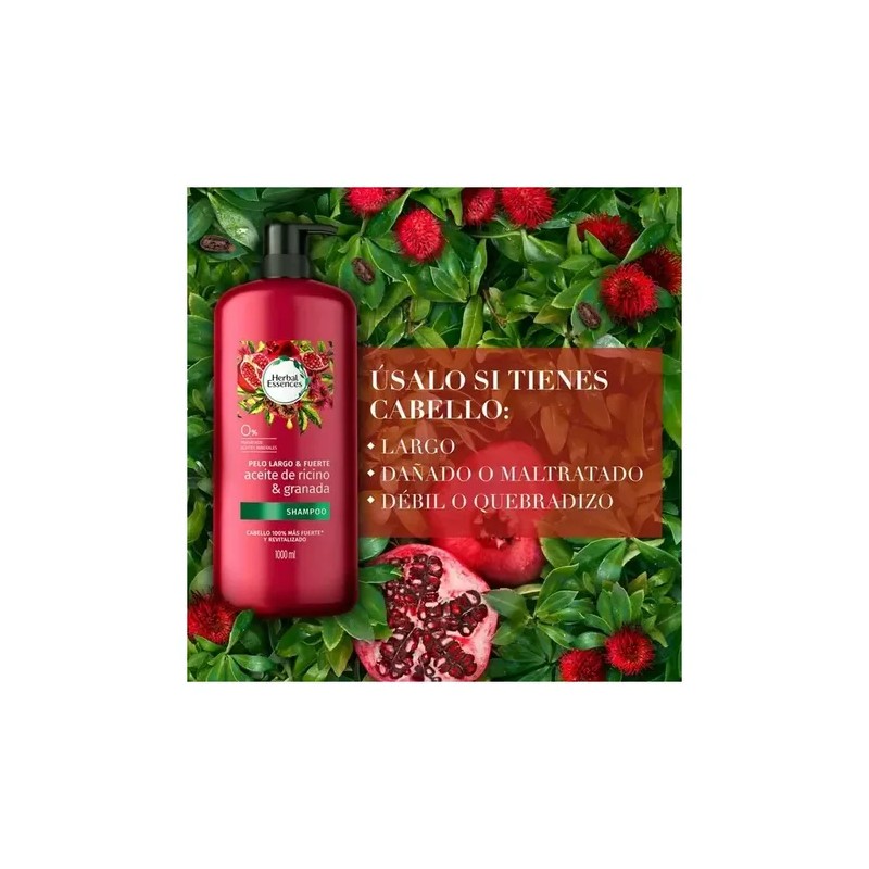 Shampoo Herbal Essences® Con Aceite De Ricino Y Granada 1