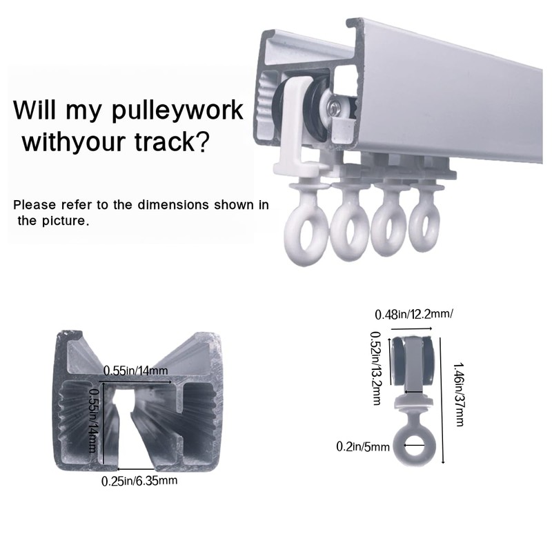 Curtain Track Pulley Wheels 20 Pack, Dual‑Wheel Quiet Heavy‑Duty Rollers