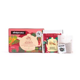 ALTROMERCATO – Infuso di rooibos bio in bustine – naturalmente privo di caffeina – da commercio equo e solidale in Sud Africa – gusto dolce e delicato – 20 bustine, 30 g