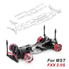 Carbon Fiber & Aluminum Upgrade Kit for for MST FXX2.0S 1:10 Drift RC Car Silver SSG Version
