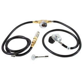Celestial Burner Connection Kit w/ 90k BTU Air Mixer, Chrome Key Valve, Regulator, 1/2" NPT, for DIY Outdoor Gas Fire Pits