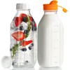 Dwbligt 32 oz Reusable Glass Milk Bottles with Silicone Dispenser