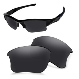 AOZAN ANSI Z87.1 Replacement Lenses Fits Oakley Flak Jacket XLJ OO9009 Sunglasses, Onyx Black Polarised