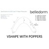 Belledorm Blue V shaped pillow case cover with poppers -
