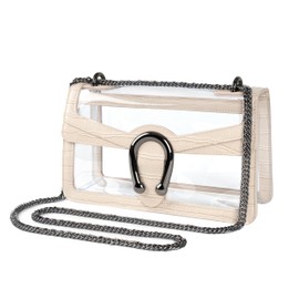 Joryin Clear Bag for Women Clear Bags Stadium Approved Shoulder Bag Crossbody Bag Small Clear Purse Chain Handbag