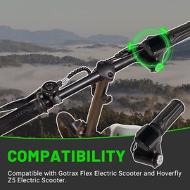 leaptrend 36V E-Scooter Throttle with LCD Display, Switch & 2 Keys Fit for Gotrax Flex and Hoverfly Z5 Electric Scooter Twist Accelerator Handle Grip w/Battery Display Power Lock Light Switch, 6-Pin
