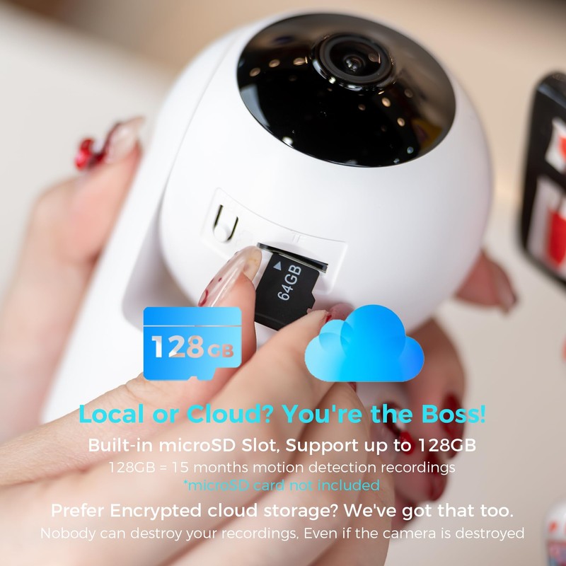 Vicohome 2K Indoor Security Wired Camera, Plug-in, AI Tracking, 24/7