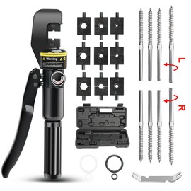 100 Pack Cable Railing Hardware & Hydraulic Crimper Tool for Deck Cable Railing Kit,DIY Balustrade,Wire Railing Kit
