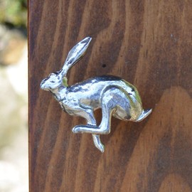 Running Hare Kitchen Knobs, Hare Drawer Knob, Cabinet Knobs, Handmade, in Fine Pewter, by William Sturt
