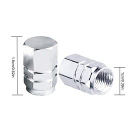 NATUCE 8 Pieces Tyre Trunk Valve Caps Aluminium Car Wheel Dustproof Caps for Car Motorcycle Bicycle (Silver)