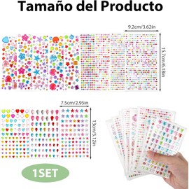 3228 Pzs Diamantes Autoadhesivas Brillos Para Decorar Pegatinas Brillantes de Gemas Faciales Brillos para DIY, Gemas Decoración De Manualidades Para Cara, Ojos, Uñas