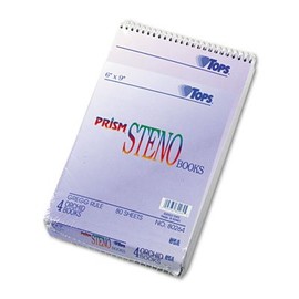 TOPS - Spiral Steno Notebook, Gregg Rule, 6 x 9, Orchid, 4 80-Sheet Pads/Pack - Sold As 1 Pack - Letr-Trim perforations for a clean tear.