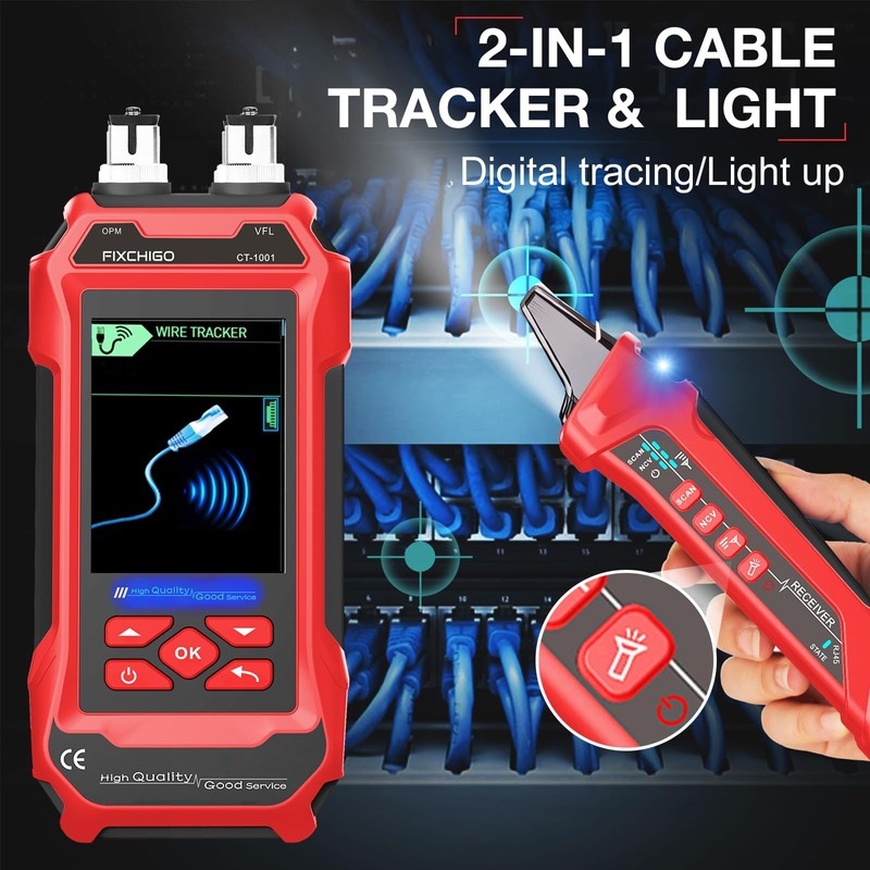 FIXCHIGO 10 in 1 Network Cable Tester with 7 Wavelengths