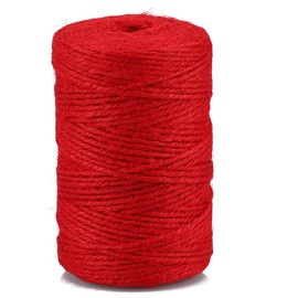 jijAcraft 2mm x 100m Jute Twine String for Crafts, Decoration, Gift Wrapping, Gardening (Red)