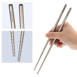 4pcs Titanium Tableware Camping Fork Spoon Cutter Chopsticks Ultra Light Outdoor Cutlery Set for Picnic Travel Backpacking Hiking Kitchen