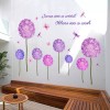 MINI BOXX Pegatinas Pared Diente León Morado Vinilos Adhesivos Pared