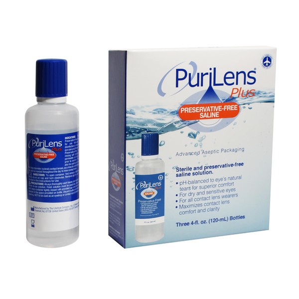 Purilens Plus Preservative-Free Contact Lens Saline 120ml (4 fl. oz.)