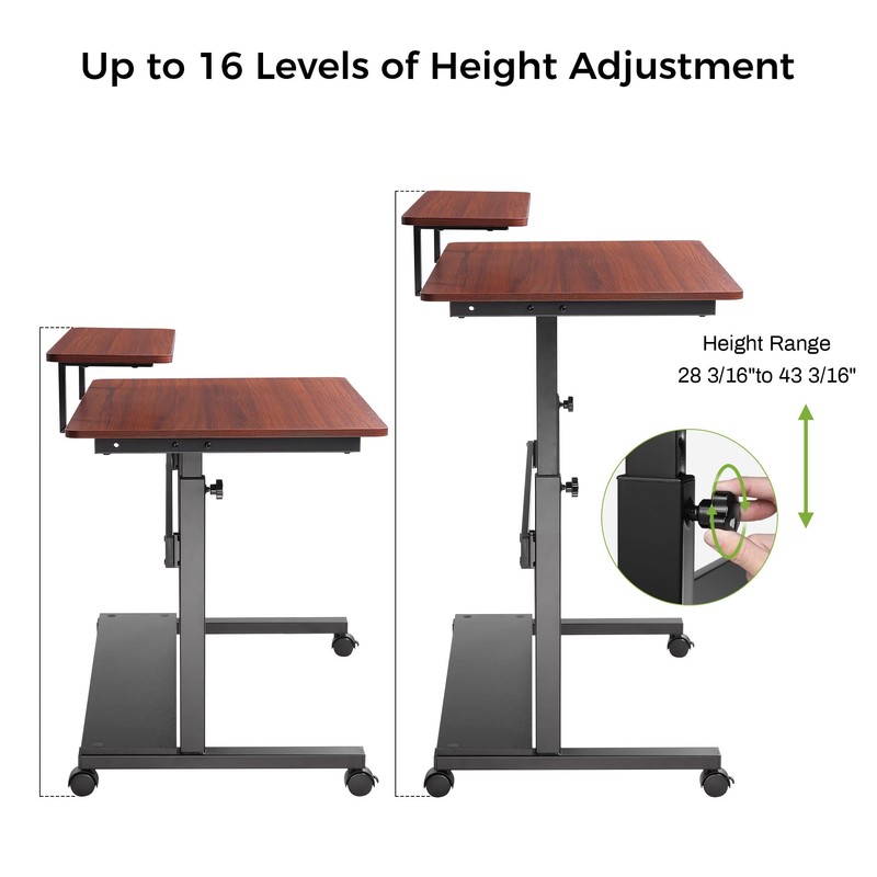 Eureka Ergonomic Mobile Standing Desk 41 Inch, Lockable Home Office