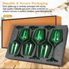 GLAZVIA Green Wine Glasses Set of 6, 14oz Stemmed Glasses,