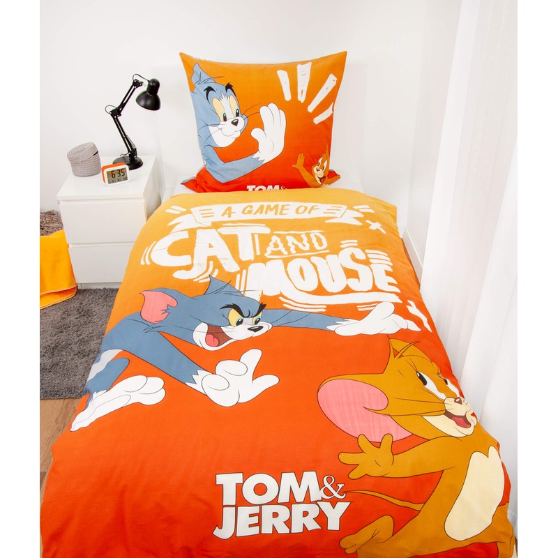 Herding Tom & Jerry Reversible Duvet Cover Set, Pillowcase 80