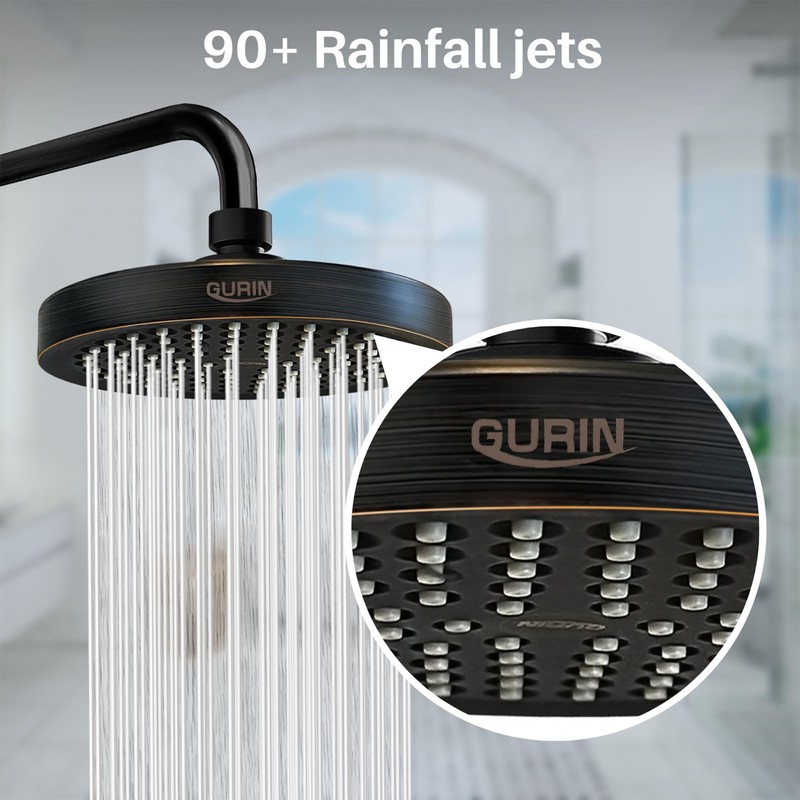 GURIN Shower Head High Pressure Rain, Luxury Bathroom Showerhead with
