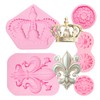 Royal Crown and Gem Silicone Mold Set, Baroque Style Clay