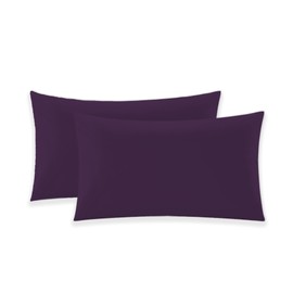 EGYPTO LUXURY AUBERGINE PILLOW CASES 2 PACK – SOFT & BREATHABLE PILLOW CASE – WRINKLE-FREE HOUSEWIFE PILLOW COVER – STANDARD UK SIZE – 50cm x 75cm (Aubergine)